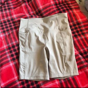 Tan Tailored Bike Shorts with Smooth Finish